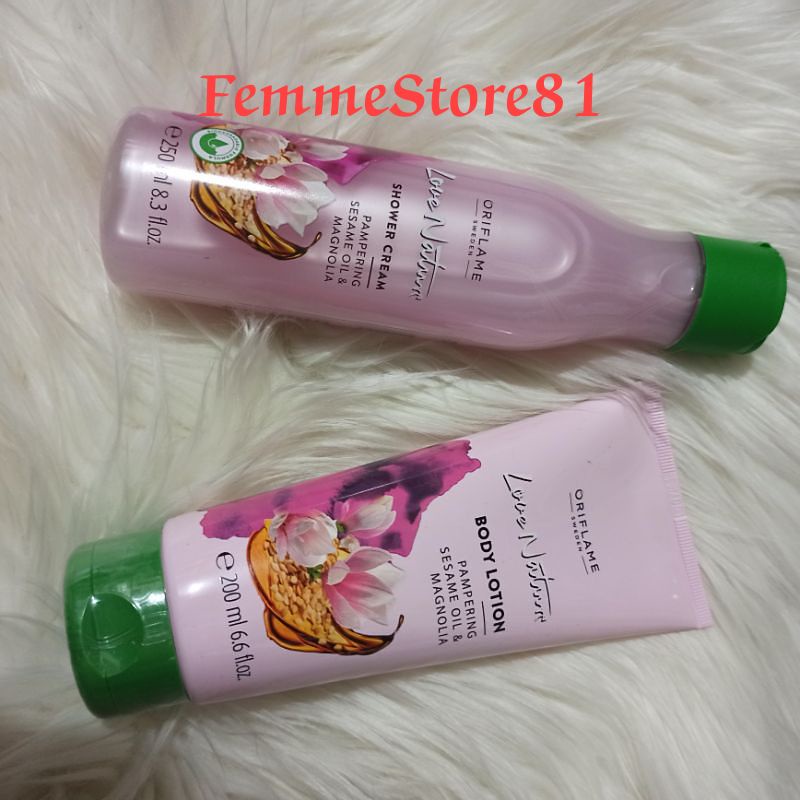 Love Nature Body Lotion/ Shower Cream Pampering Sesame Oil &amp; Magnolia