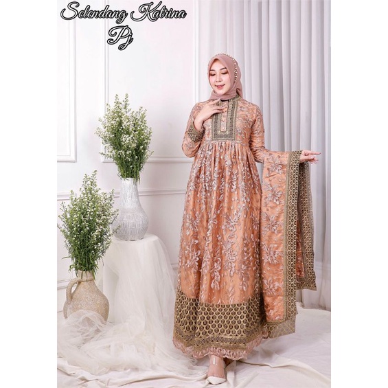Gamis Selendang Katrina Ekslusif Original Pelangi Jaya Butik-Moca