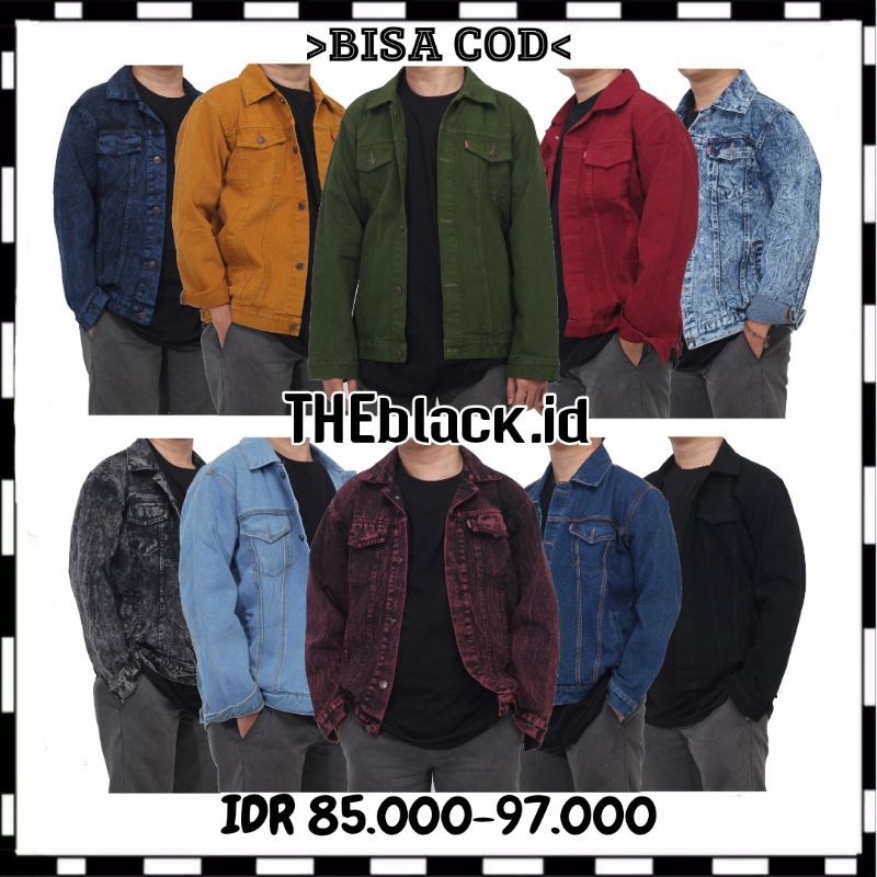 Jaket Jeans Cowok Snowblack &amp; Jaket Jeans Cowok Sandwash Black &amp; COD &amp; BAYAR DITEMPAT