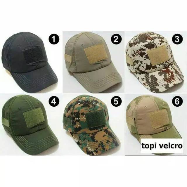 (NEW) TOPI PRIA - TOPI VELCRO - TOPI PET ARMY - TOPI LORENG - TOPI TNI