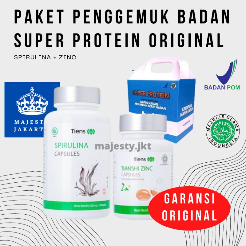 

Original Zinc + Spirulina - Zinc Vitamin Anak Gemuk | Super Protein Obat Penggemuk Badan BPOM Super Protein Penggemuk Badan Original Penggemuk Badan