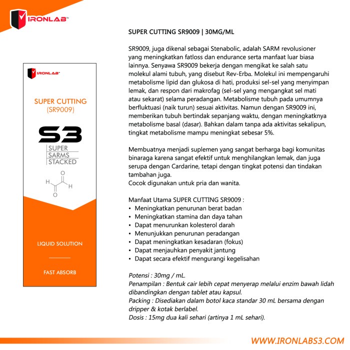 {cantikstore} SARM SARMS SR9009 SR 9009 SUPER CUTING IRONLABS3 READY STOCK  Berkualitas