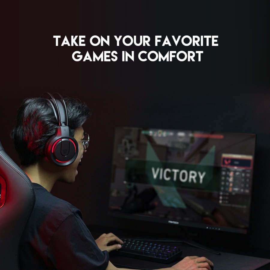 Fantech FLASH HQ53 Gaming Headset With Red Lighting Effect