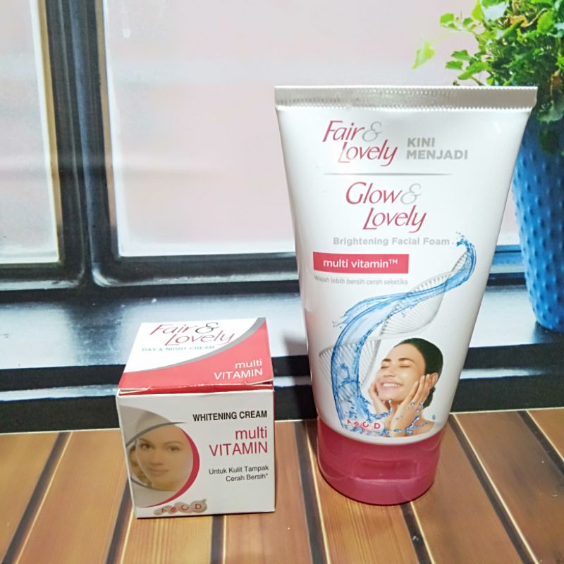 3In1 Cream Fair Lovely siang &amp; Malam + Facial Foam