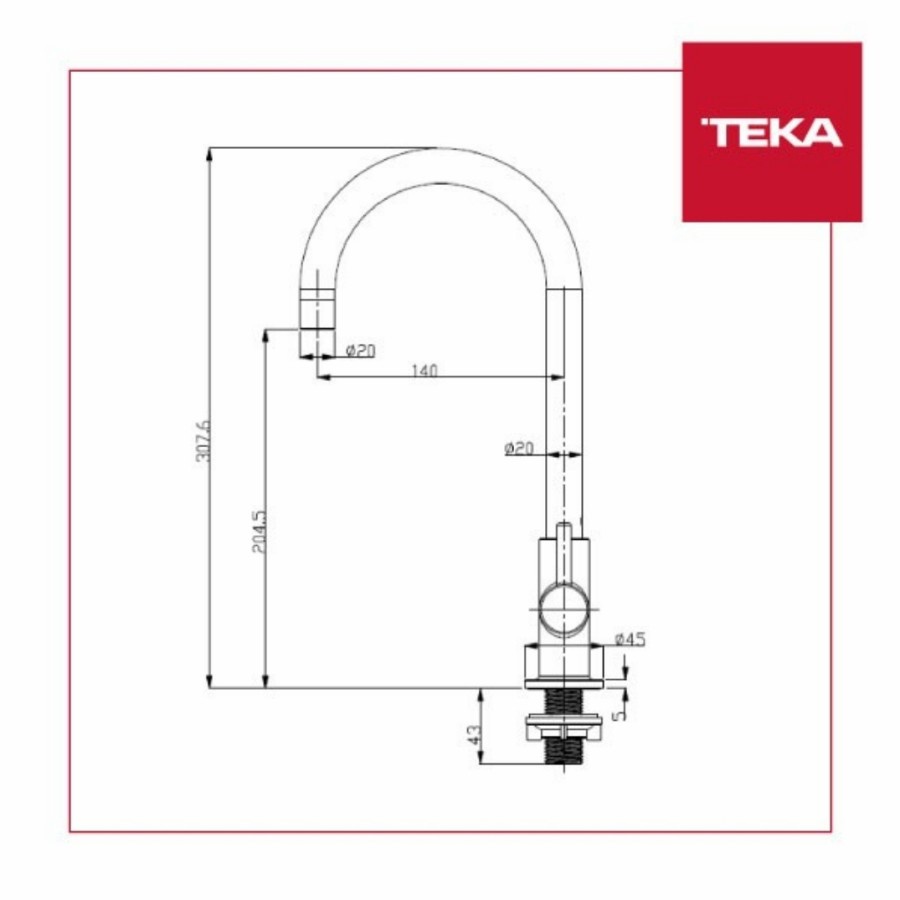 Kran Sink/Wastafel Teka IN 149 High Spout