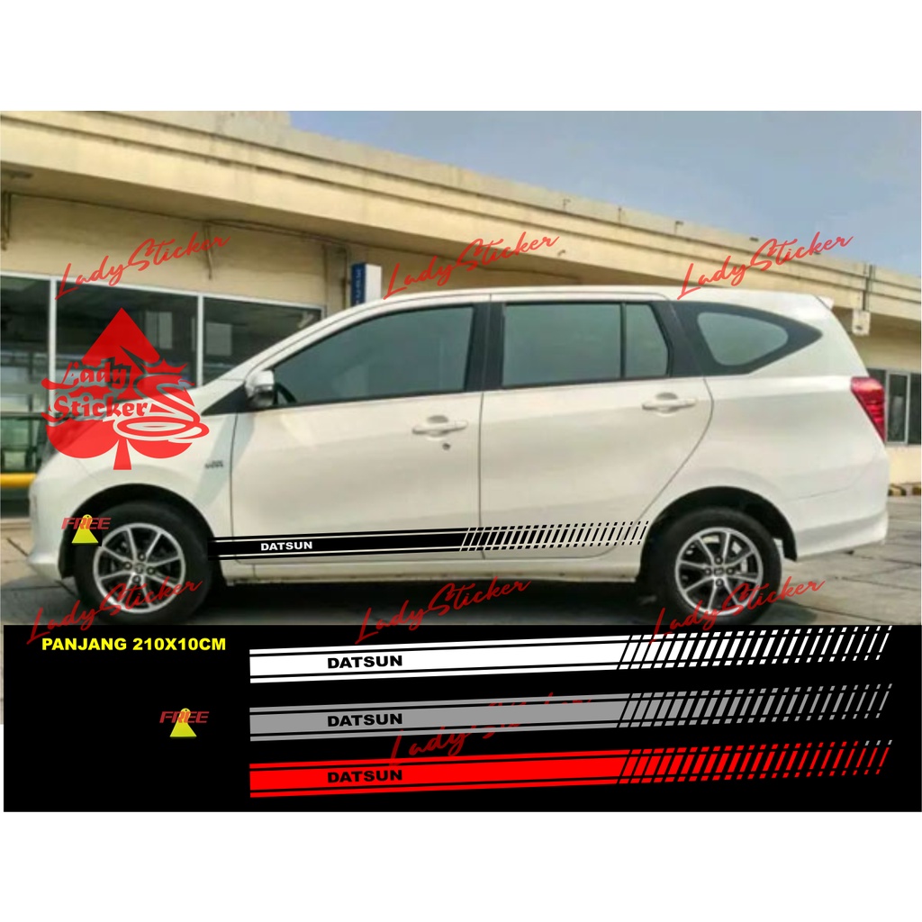 STICKER STIKER MOBIL DATSUN GO PLUS STICKER LIST MOBIL DATSUN GO PLUS PANCA 3 BARIS UNIVERSAL