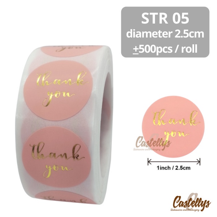 

Sticker Stiker STR 05 Label Roll Thank You Packaging Kue Hampers dll