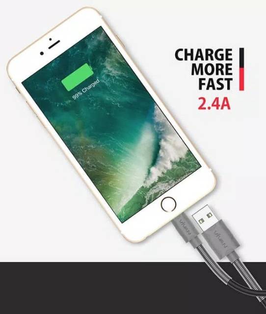 original vivan kabel data / kabel charger iphone 5 / 5S / 5G / 5C / 6 / 6+ / ipad air / ipad mini