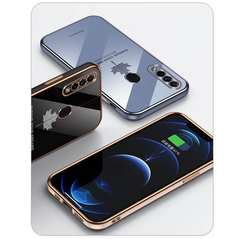 OPPO A31 Case A15s A15 A9 2020 A5 2020 A16 A54 A52 A92 A72 A3S Maple Leaf Illustration with Lanyard Phone Case FY-5