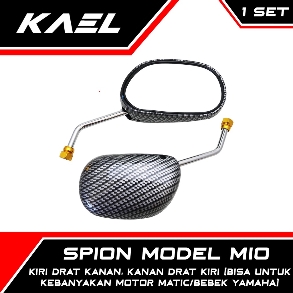 Spion Standar-Carbon Yamaha Mio Lama-Smile-Sporty-J-M3-Z-S/Soul GT 115-125 New/X-Ride/Vega-R-ZR-RR New/Jupiter-MX-Z-Z1/F1ZR/Force 1/Fino F1-FI Blue XX-Two-2 Tone-Bluexx Karbon