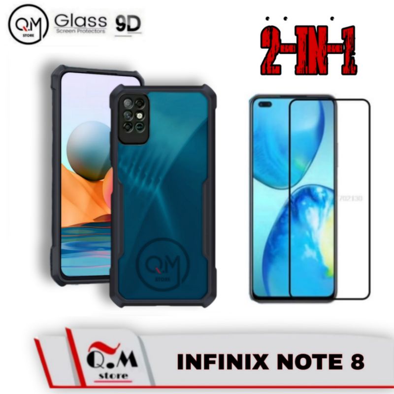 PROMO 2-IN-1 Case INFINIX NOTE 8 Soft Proof Transparan Clear Slim Armor SockProof Pelindung Belakang