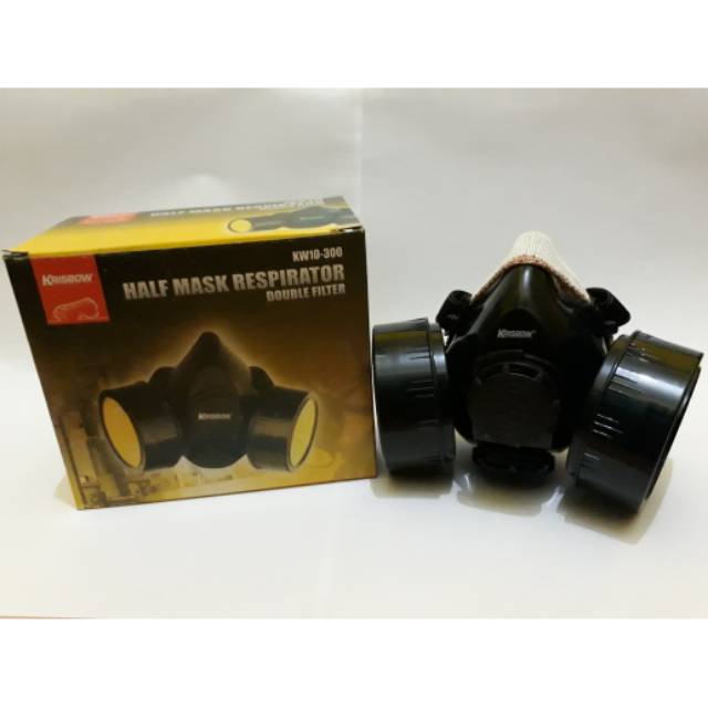 Masker Respirator Double + Filter Debu "krisbow" (masker moncong babi)