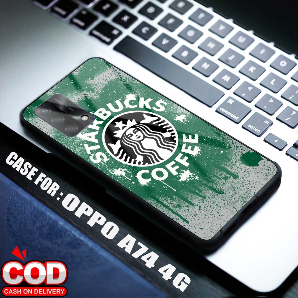 SRC Case OPPO A74 / A95 STARBUCKS Hardcase Glossy 2D Terbaru Casing OPPO Sarung Hp OPPO Softcase OPP