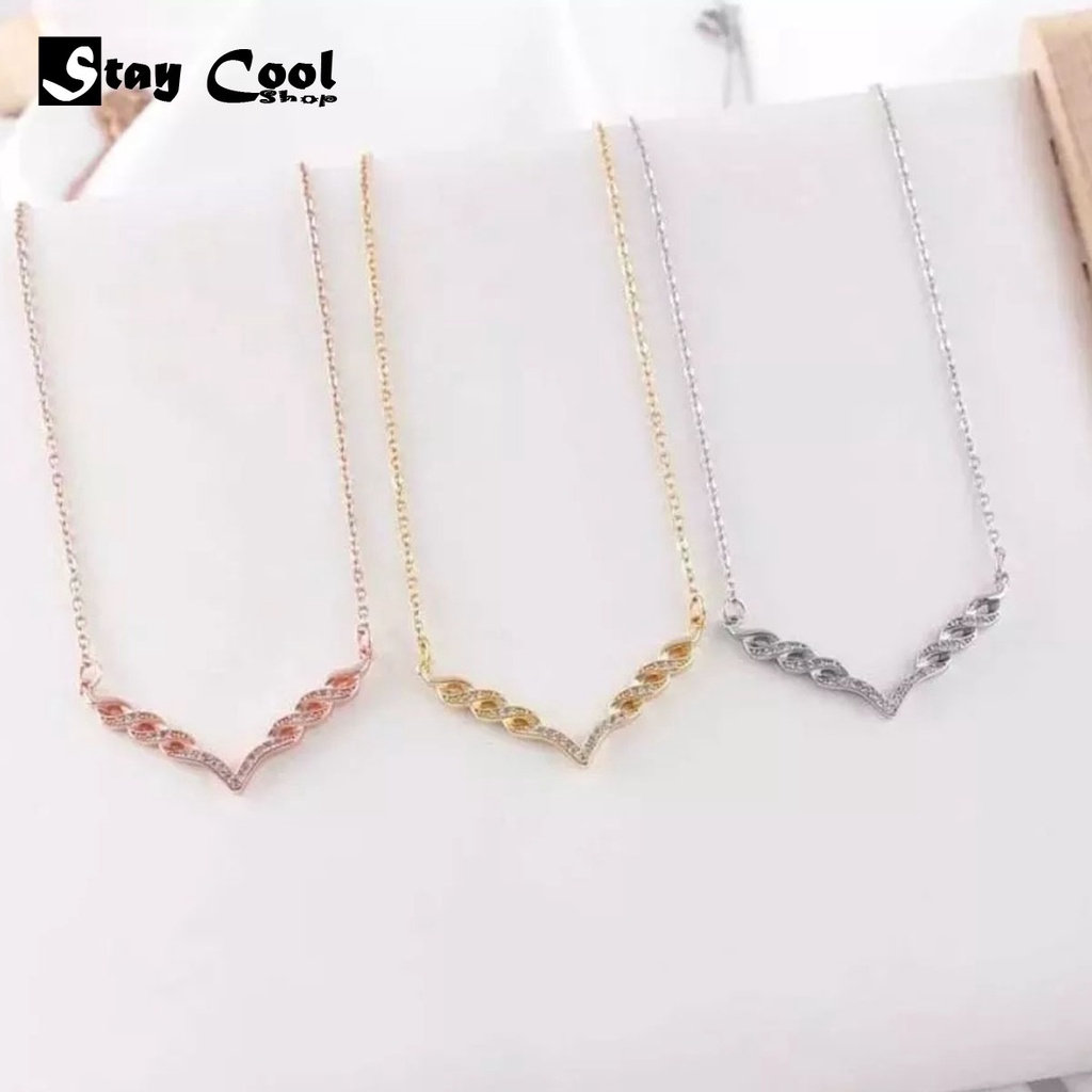 Kalung Fuji Titanium Asli Anti Karat Wanita Ori / Kalung Titanium Aurel Asli Impor / Kalung titanium Cewek Model baru