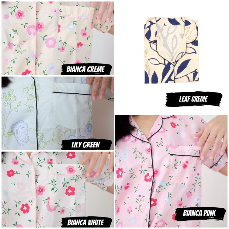 Piyama Baju Tidur Wanita Katun Premium Adem Motif Bunga