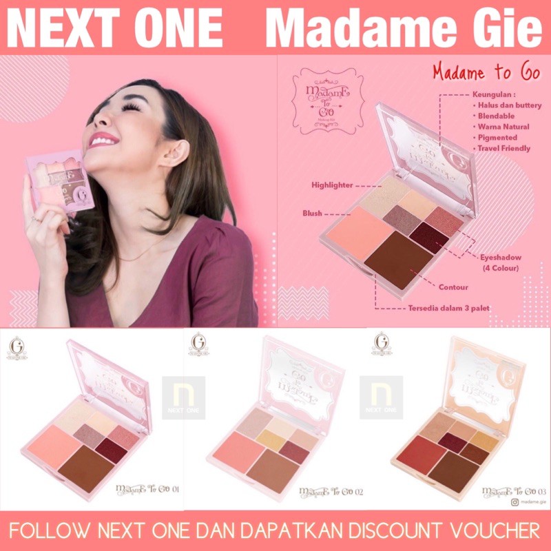 NEXT - MADAME GIE TO GO MAKE UP KIT Eyeshadow, Highlight, Blush On dan Contour