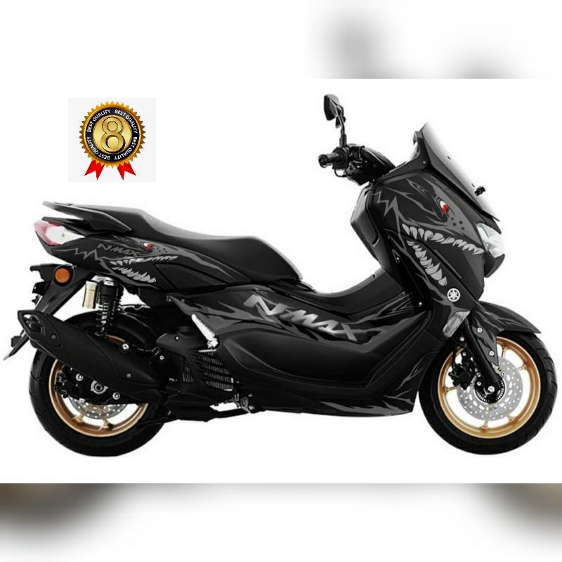 Decal Sticker Yamaha NMAX 2020 Shark abu hitam variasi kode 860