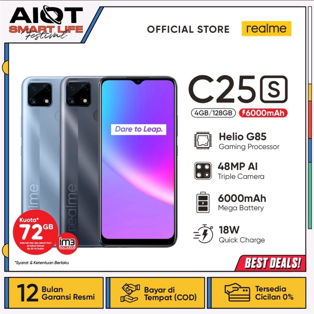 Hp realme C25 S 4/128GB [HelioG85, 6000mAh Mega Battery, 48MP AI Triple Camera, 18W Quick Charge]