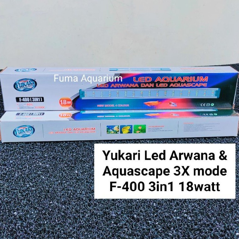 Lampu Yukari Led F 400 Nyala 3X Mode Ganti Warna 40-50cm 18watt Aquarium Aquascape Arwana