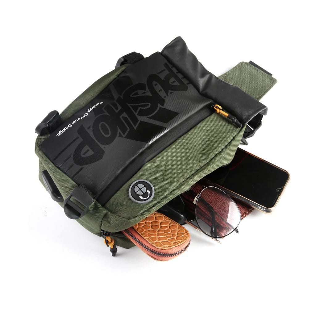 Tas Selempang Waistbag USB  Premium Pushop RUSHER