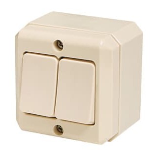 Saklar Broco Seri/Double Outbow OB 2 Switch Tempel Timbul Luar Tembok