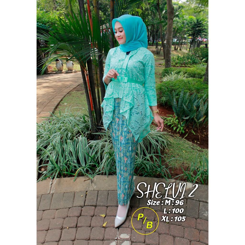 PB&gt; SET Kebaya shelvi 2 - floy pita / kebaya modern / baju kebaya wanita / fashion wanita terbaru