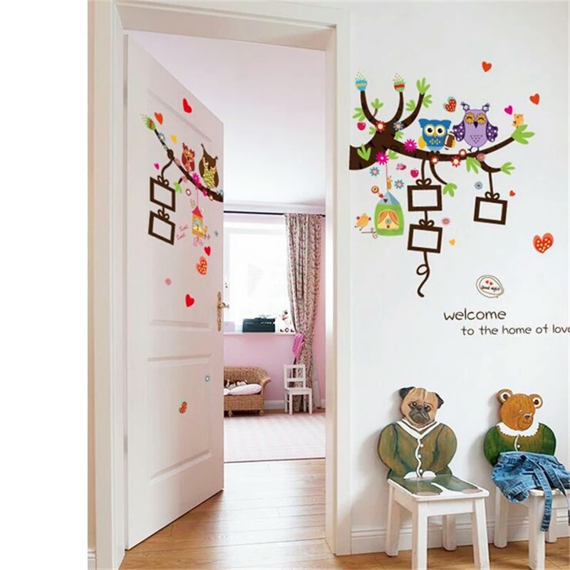 RELIZA WALLSTICKER OWL FRAME BINGKAI FOTO | WALL STICKER | STIKER DINDING SK9121