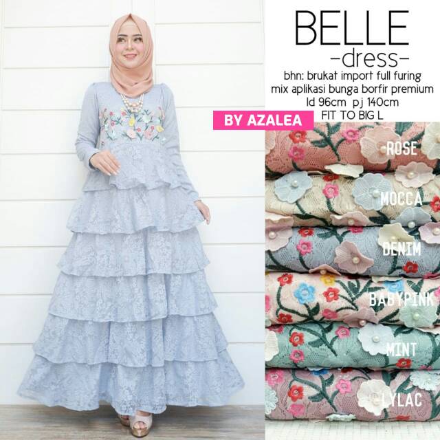 Belle dress/gamis pesta/gamis bruklat/gamis kondangan
