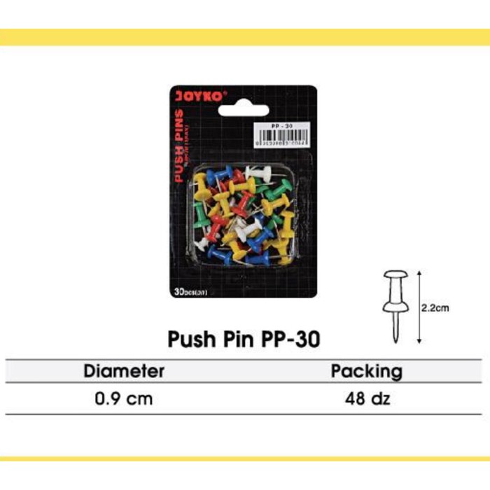 

PUSH PINS JOYKO PP-30 / PUSH PIN / PAKU PAYUNG