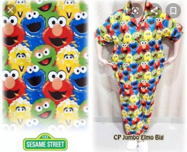 PIYAMA JUMBO  DEWASA KARAKTER #RETRO#ELMO#EMON PINTU