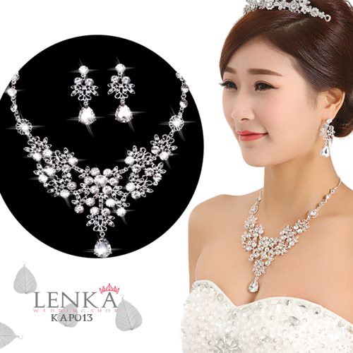 [PRODUK TERLARIS] BRIDAL KALUNG ANTING SET PERHIASAN AKSESORIS WEDDING KAP013