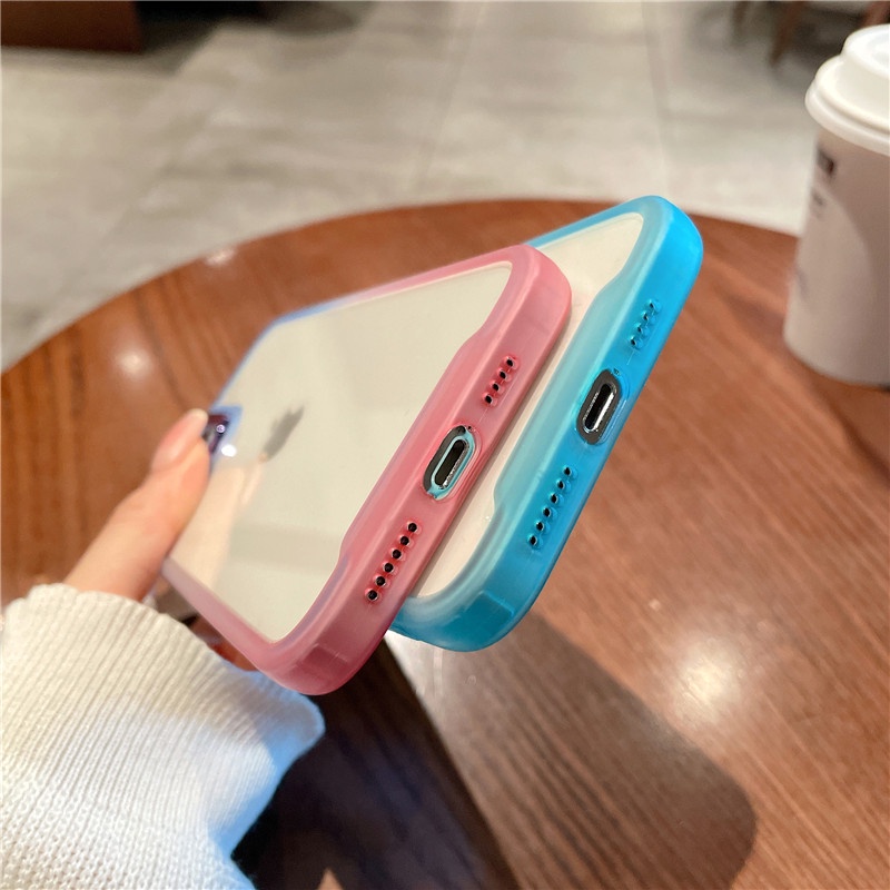 Case Electroplating Warna Gradasi Dengan Kotak Hadiah Untuk Iphone 11 12 13 14 Pro Max 14 Plus