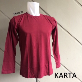 Maroon Kaos  Polos  Lengan  Pendek dan Panjang  Unisex  