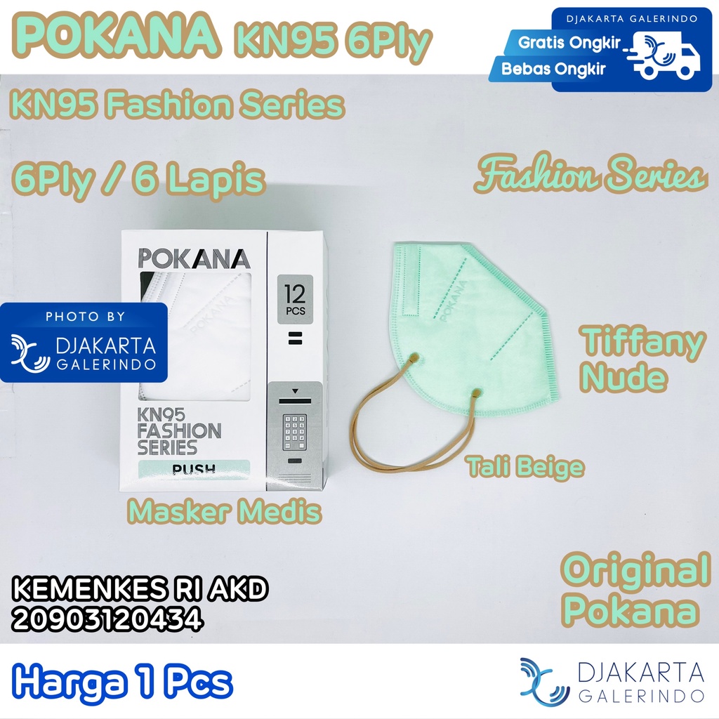 Masker POKANA KN95 6PLY Fashion Series Adult / Dewasa - Medical Mask / Masker Medis Fashion