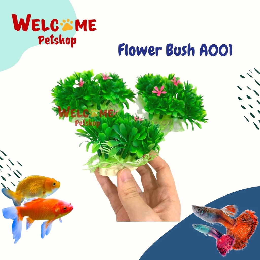 Flower Bush A001 / Hiasan Bunga Tanaman Aquarium / Aksesoris Aquarium