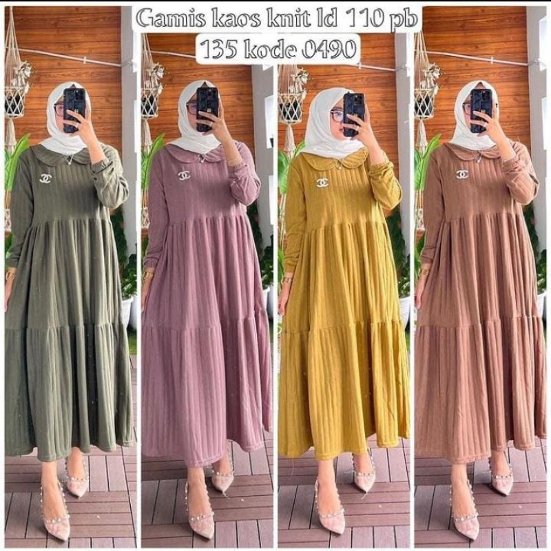MIDI DRESS GAMIS KAOS KNIT PREMIUM