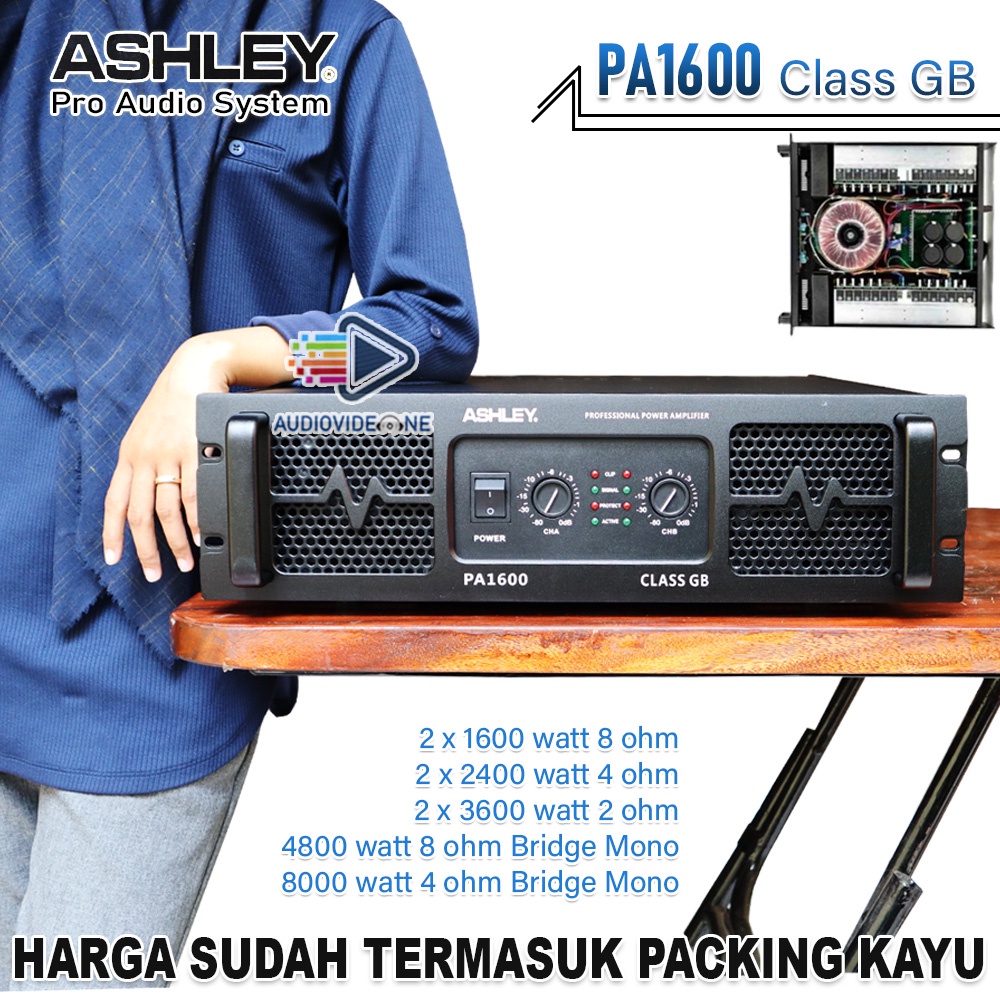Jual Power Ashley PA1600 Power Amplifier Class GB 2 x 1600 Watt 8 Ohm