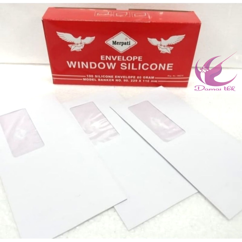 

RK Amplop Merpati Jendela Kiri ukuran 90 Polos / Amplop window silicone Per Pak isi 100 Lembar