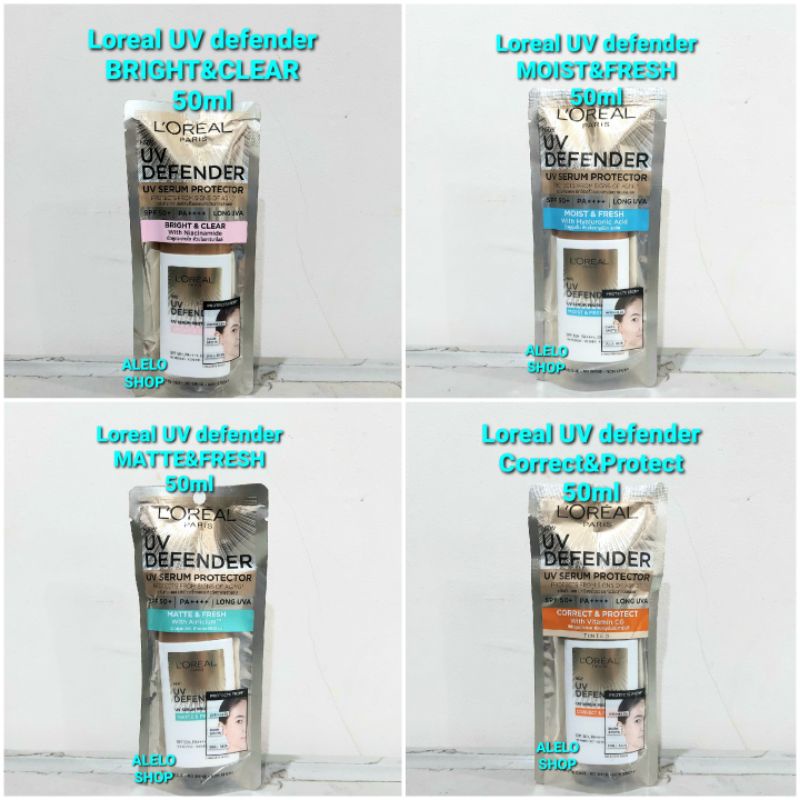 Loreal UV defender 50 correct protect brigtht clear matte moist fresh
50ml sunscreen tabir surya