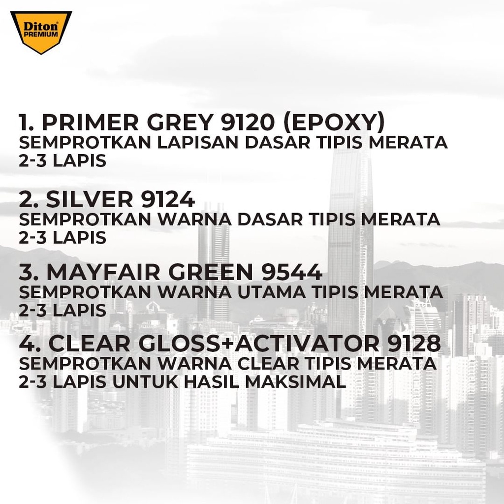 Cat Semprot DITON PREMIUM Metallic &amp; Pearl- Mayfair Green 9544 Bintang Satu