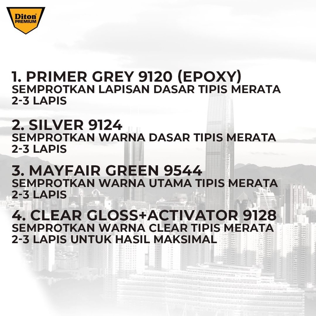 Cat Semprot DITON PREMIUM Metallic &amp; Pearl- Mayfair Green 9544 Bintang Satu