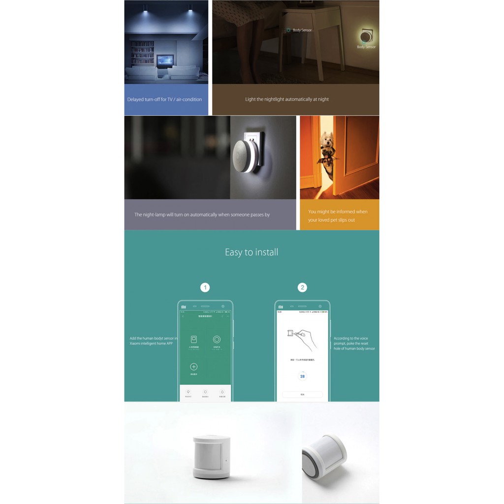 Original XIAOMI MIJIA Smart Human Body Sensor - NEW VERSION