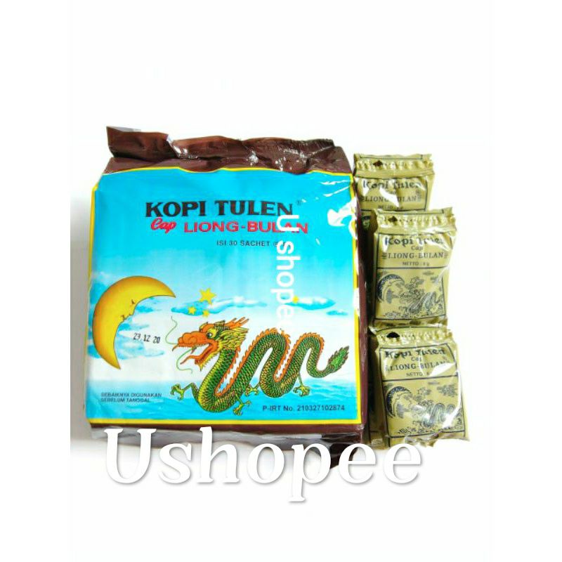 

Kopi asli cap Liong bulan isi 30 sachet