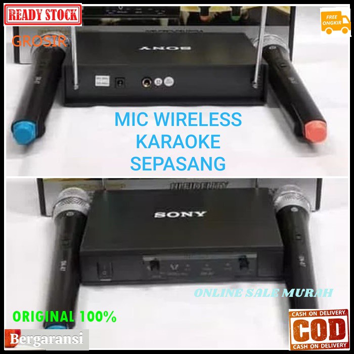 G109 SONY mic karaoke mik vokal wireless sepasang dual mikroG109 SONY mic karaoke G109 mik vokal wireless sepasang dual mikrophone Wireles double microphone profesional pro suara audio sound syatem sistem panggung dj studio dobel G109  Sepasang  jarak