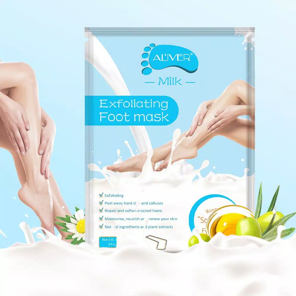 ALIVER Foot Mask Exfoliating Foot Care Ginseng Coconut Milk Tea Tree Masker Kaki