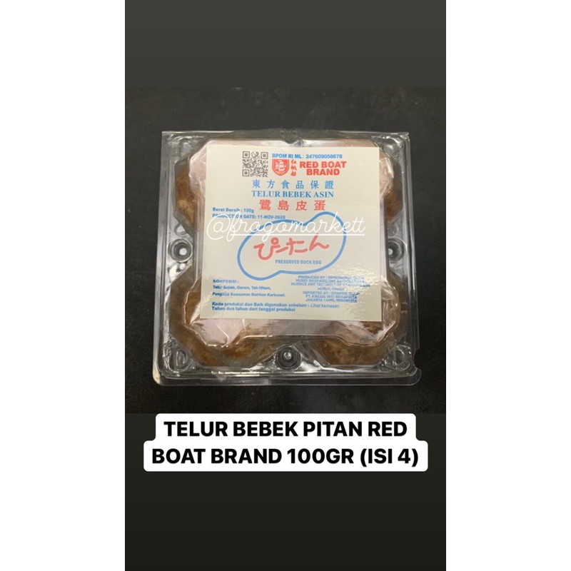 Telur Bebek Asin Phitan Pitan Red Boat Brand 100gr (Isi 4)