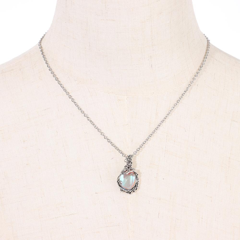 Solighter Moonstones Floral Kalung Pecinta Wanita Pria Pesta Cocktail Klavikula Necklace