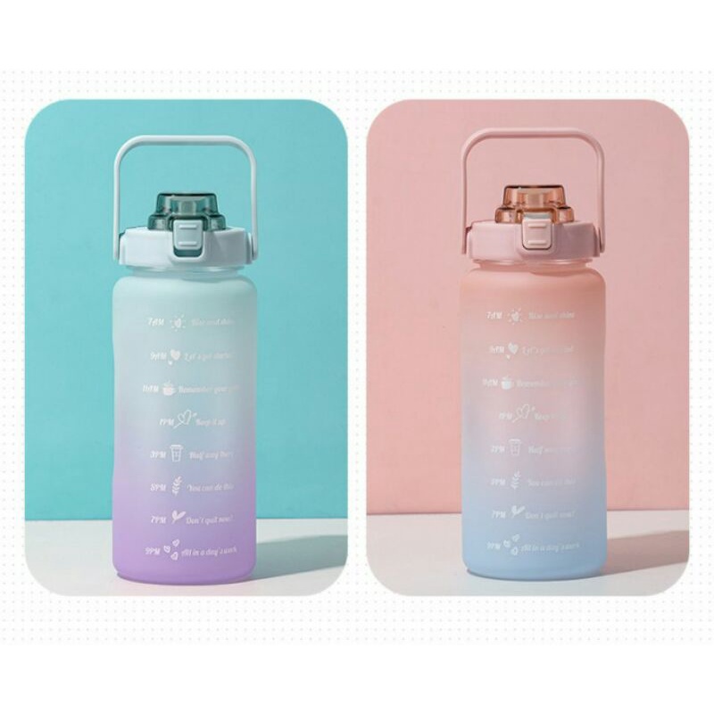 Botol Minum Viral Motivasi 2 Liter Dengan Penanda Waktu BPA Free Anti Tumpah Botol Minum Motivasi 2000ML / Botol Minum Produk Terbaru / Botol Minum Viral / Botol Minum Kekinian / Botol Minum Jumbo Transparan Full Colour Olahraga Travel Sport Water