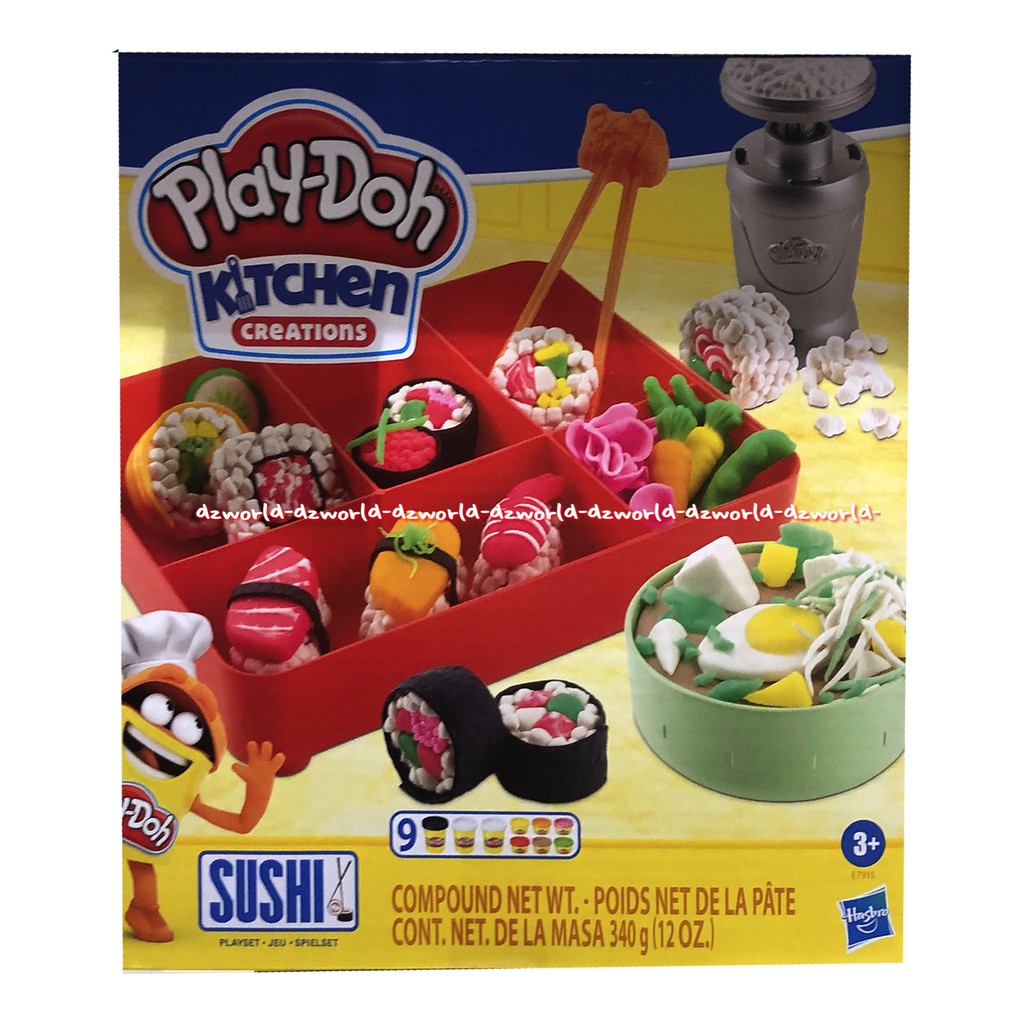 Play-Doh Kitchen Creation Sushi Mainan Lilin Membuat Makanan Sushi