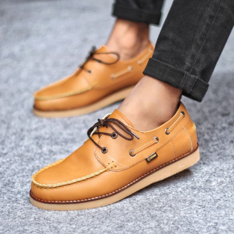 Sepatu Pria Sneakers Leather Original Kulit Sapi Asli Sukaregang Garut Series New Best Seller